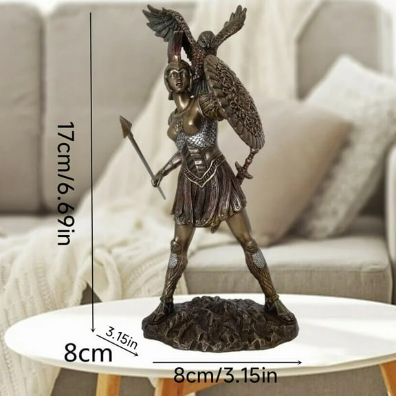 Myth Athena Owl Statue,Myth Wisdom Goddess Sculpture Statue Altar Home Altar Witch Statue,Desk Decoration