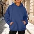 thumbnail image 2 of LIIPEE Casual Solid Color Hoodies For Women Long Sleeve Hooded Sweatshirts Ladies Autumn Winter Comfortable Daily Pullover With Pockets,XXXL, 2 of 4