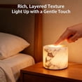thumbnail image 4 of Marble Lamp Night Light Touch Bedside Table Lamp, Type-C Rechargeable Small Desk Bedside,  Natural Stone Accent Decor with 3 Way Dimmable Warm Glow,for Bedroom Living Room Desk Shelf, 4 of 7
