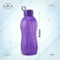 thumbnail image 3 of oliveware Jumbo 2 Litre Water Bottle, 100% Leak Proof, BPA Free Premium Plastic Bottle, for Home, Office & Gym, Sturdy with Holder, Pack of 2 (Red & Purple), 3 of 4