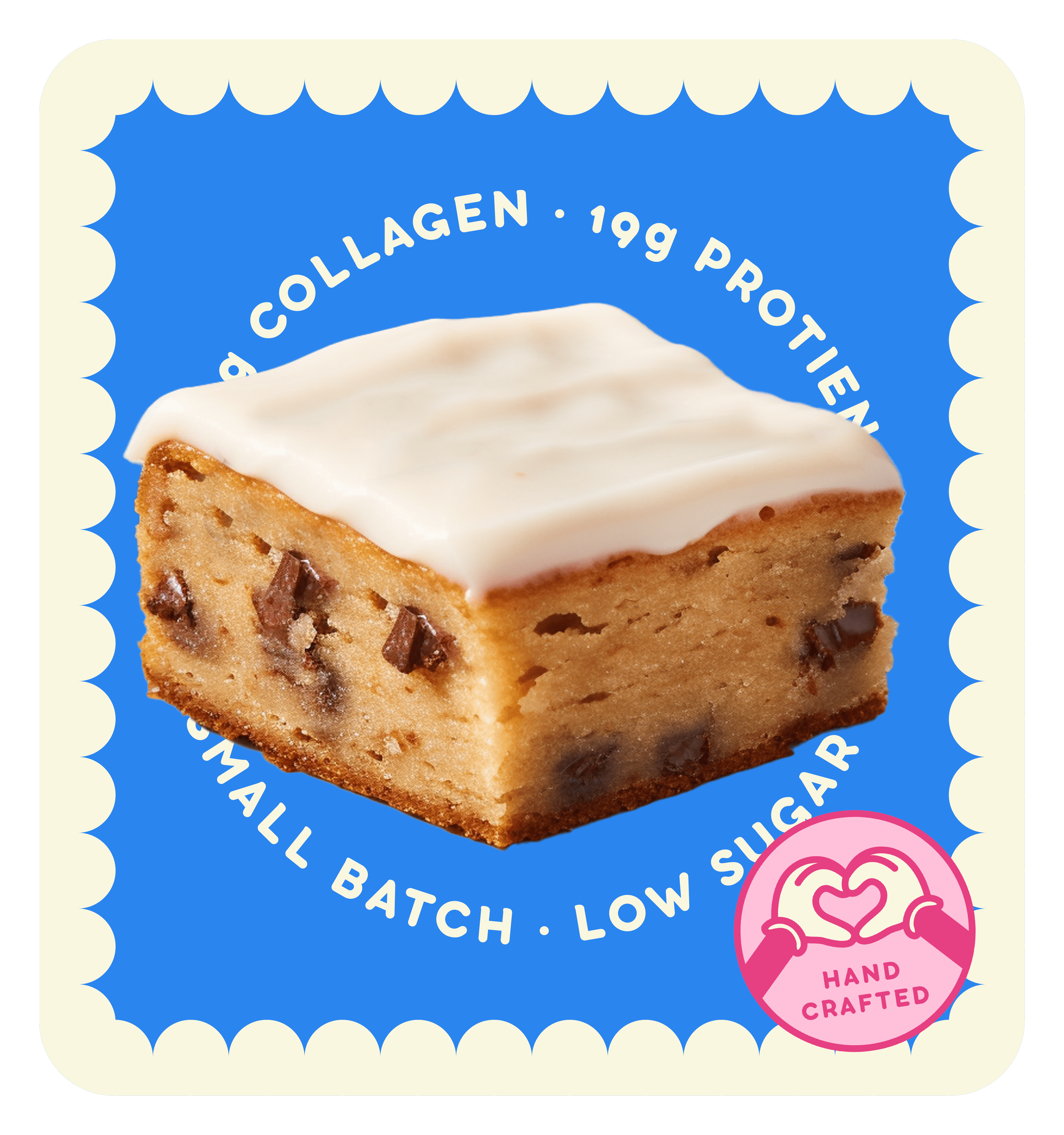 Cookies & Cream Blondie, 12 Count Prime Bites Protein Brownie with 19g Protein and 5g Collagen
