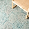 thumbnail image 6 of Safavieh Ikat Kim Geometric Wool Area Rug, Ivory/Sea Blue, 5' x 8', 6 of 11