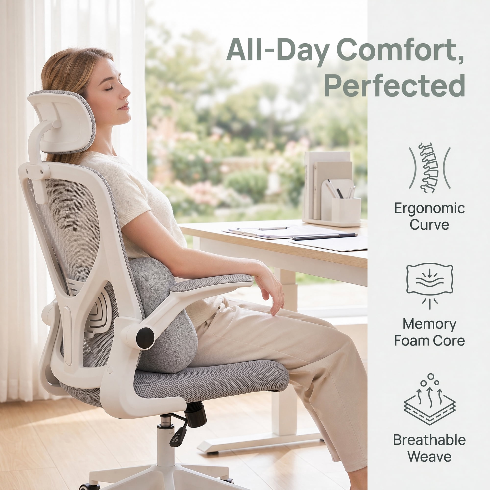 Unique Bargains Lumbar Support Pillow Flax Back Support Dark Gray 18.9" x 10.6"