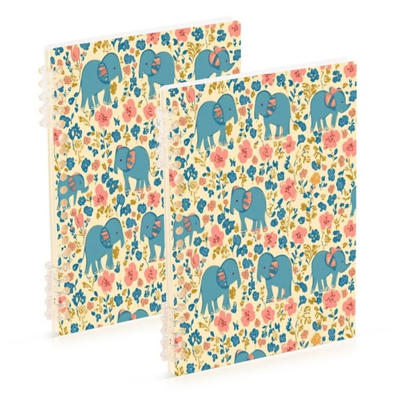Notebook 8.3x5.7x0.4 Inch One Sizex1 Journey Note Diary Hardcover Notebook 60 Pages,80g Paper Writing Smooth and Not Easy to Break Cute Blue Cartoon Elephant