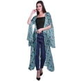 thumbnail image 2 of Moomaya Cardigan Long en Georgette de Viscose Imprimée à Manches Fendues pour Femmes, 2 of 5