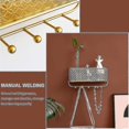 thumbnail image 2 of Wall Mounted Metal Storage Basket, Mail Holder With 5 Hooks,gold, 2 of 2