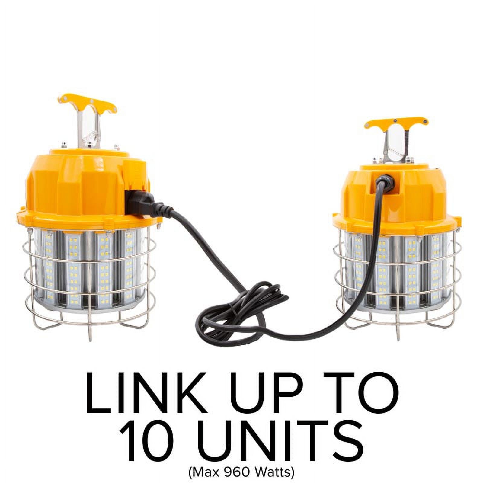 Maxxima High Bay Temporary LED Work Light, Linkable, 60 Watt 7200 Lumens Daylight 5000K