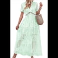 thumbnail image 1 of Vestido de Novia de Encaje Floral con Cuello en V y Corta para Mujer, Vestido para Dama de , Cóctel o Fiesta Verde S, 1 of 10
