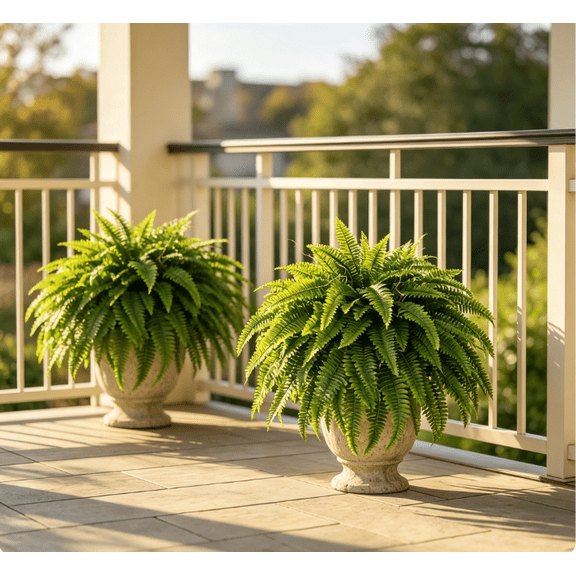 Artificial Ferns for Outdoors & Indoors,Large Faux Fake Boston Fern Plant Planter Garden Porch Entrance
