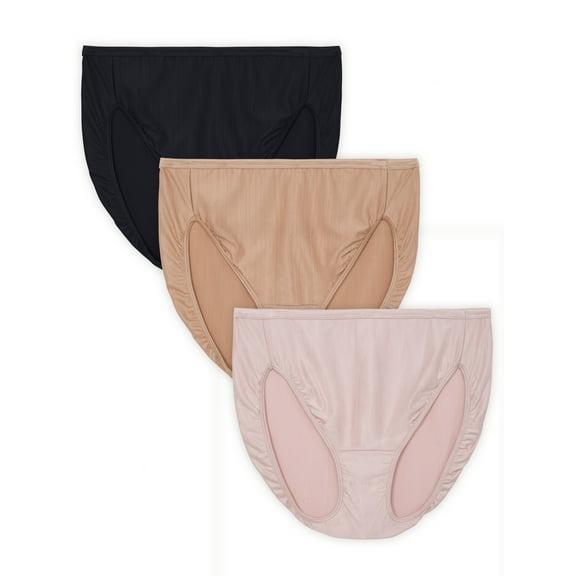 Vanity Fair Radiant Collection Women's Comfort Stretch Hi-Cut Panties, 3 Pack, Sizes S-3XL