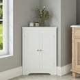 thumbnail image 2 of LoLado Floor Corner Storage Cabinet with 2 Doors and Adjustable Shelves, Freestanding Narrow Cabinet Organizer for Bathroom Kitchen Living Room, 2 of 10