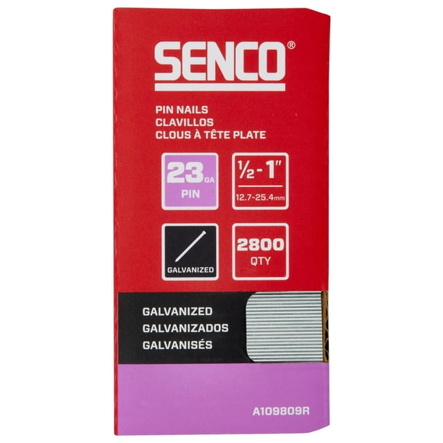 Pin Nails Senco A109809R, calibre 23, galvanizado, paquete 2800