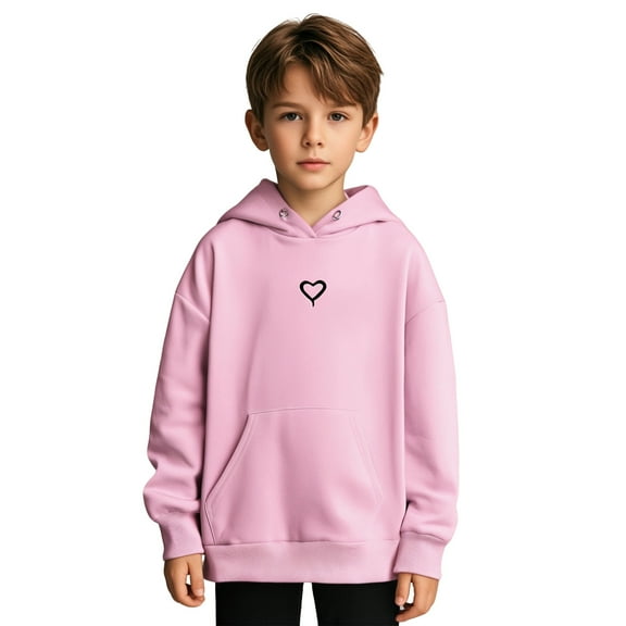 Toddler Girls Hoodies Kids Heart Graphic Print Hoodie Casual Long Sleeve Sweatshirts Jackets Fall Clothes 3-4 Years Old Boy Clothes Kids Clothes