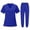 5# Royal Blue, variant on 2 Piece Nursing Uniform Scrub Suit 2026 Stretch Medical Scrubs Sets Classic V-Neck Top & Pants Set Grey S