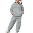 thumbnail image 7 of Outfits for Girls Girl Set Child Toddler Boys Girls Long Sleeve Solid Warm Hoodie Pullover Tops Pants Kids Outfits Sweat Suit, 7 of 7