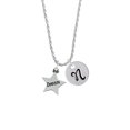 thumbnail image 2 of Delight Jewelry Silvertone Dream Star Silvertone Script Initial Disc - N - Charm Necklace, 20"+3", 2 of 4