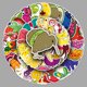 thumbnail image 2 of Paquete de pegatinas con diseño de frutas y animales, 50 unidades, vinilo impermeable de 5 a 8 cm, 2 of 2