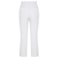 thumbnail image 5 of Cotton Linen Pants for Women Elastic Waist Drawstring Straight Leg Pants Casual Comfy Lounge Trousers with Pockets White, 5 of 8