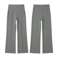 thumbnail image 4 of Hurxie Wide Leg Pants for Women High Waisted Soft Stretchy Comfy Lounge Casual Flowy Palazzo Trousers Gray,M, 4 of 7