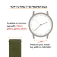 thumbnail image 2 of Olive Green Nylon Watch Band 24mm Width Durable Nylon Strap with Silver Buckle, Canvas Watchband, 2 of 6