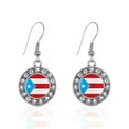 thumbnail image 3 of Puerto Rico Flag Circle Charm Earrings, 3 of 3