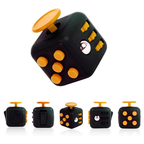 Cp 6 Sides Orange Black Relieve Stress Fidget Cube For Fidgeter Fidget Dice Anti Anxiety Toy For Children And Adults Walmart Com Walmart Com
