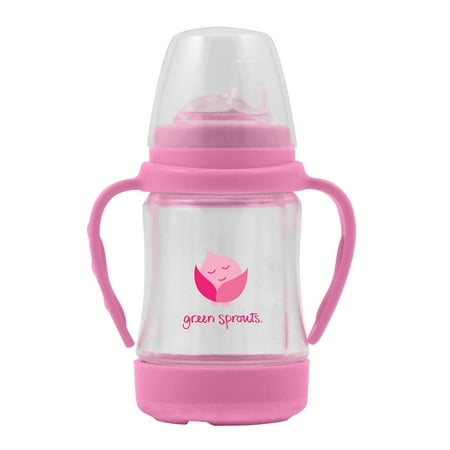 Sip Straw - green sprouts Glass Sip & Straw Cup-Light Pink-6mo+