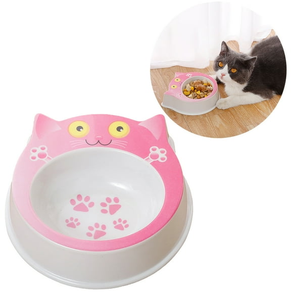 Cat Bowl Cute Cartoon No-slip Cat Food Feeder Pet Food Bowl Pet Feeding Bowl