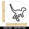 thumbnail image 2 of Velociraptor Dinosaur Outline Self-Inking Rubber Stamp Ink Stamper - Brown Ink - Mini 1/2 Inch, 2 of 7