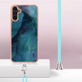 thumbnail image 3 of SaniMore for Samsung Galaxy A35 Case, Marble Pattern 3 in 1 Heavy Duty Shockproof Full Body Hard PC IMD Bumper Crossbody Lanyard Women Girls Shockproof Cover for Samsung Galaxy A35, Green, 3 of 7