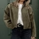 thumbnail image 5 of Chaqueta Xunger de gamuza sintética tipo bomber para mujer, color verde, talla M, 5 of 7