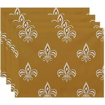 Simply Daisy 18" x 14" Fleur de Lis Ikat Print Placemats, Set of 4