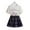White 1, variant on Kawaii Kuromi Short Sleeves Skirt Suit Preppy Style T-shirt Pleated Skirt Student Fashion Trend Uniform