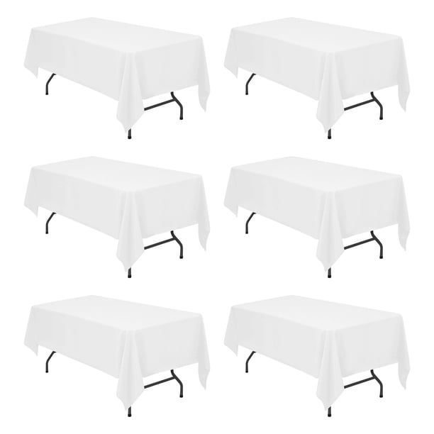 Mantel BRILLMAX blanco para mesas rectangulares de 6 pies, paquete de 6