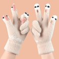 thumbnail image 3 of Guantes de pantalla táctil de lana a prueba de frío con forro polar cálido y grueso con dedos abiertos para mujer de invierno, 3 of 6