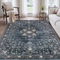 thumbnail image 6 of VUNATE 5'x7' Area Rugs for Living Room Washable Rugs Floral Vintage Area Rug Botanical Indoor Carpet Soft Rugs for Bedroom Office Dining Room Kitchen Accent Rug Contemporary Home Decor Navy, 6 of 9