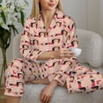 thumbnail image 6 of Pofeuu Dachshund Couple Print Womens Pajamas Set Long Sleeve Sleepwear Button Down Nightwear Soft Pj Lounge Sets Button Down Pajamas Women-Medium, 6 of 7