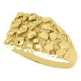 thumbnail image 3 of Real 10K Yellow Gold Men's Nugget Style Pinky Ring Custom Fancy Band 12.75mm, 3 of 5