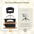 thumbnail image 3 of Ktaxon Flannel Accent Chair Multi-Use Makeup Desk Chair with 360 Swivel Adjustable Height for Bedroom Office Dorm Black, 3 of 9