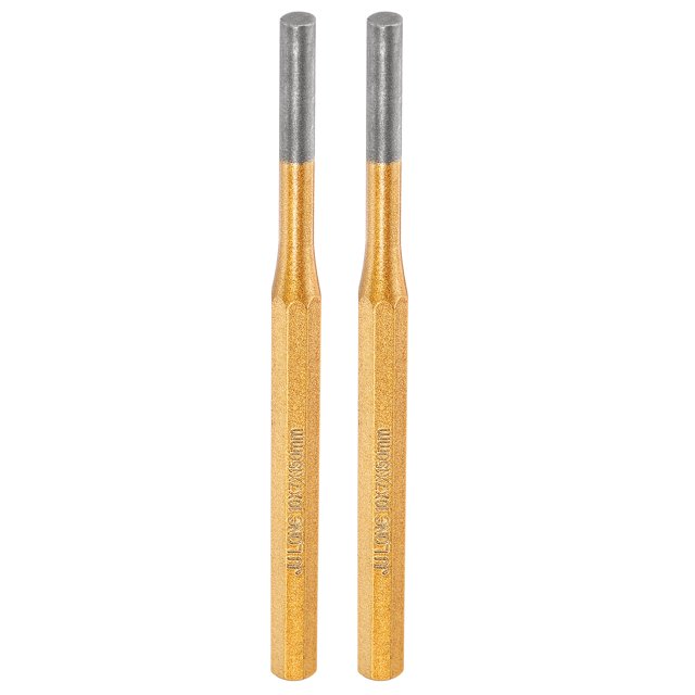 Uxcell 2pcs Pin Punch 7mm(2/7") 150mm Length Metric Non-marring Alloy Steel Cylindrical Alignment Punch Drive Pin Tools for Automotive Watch Repair Jewelry Craft