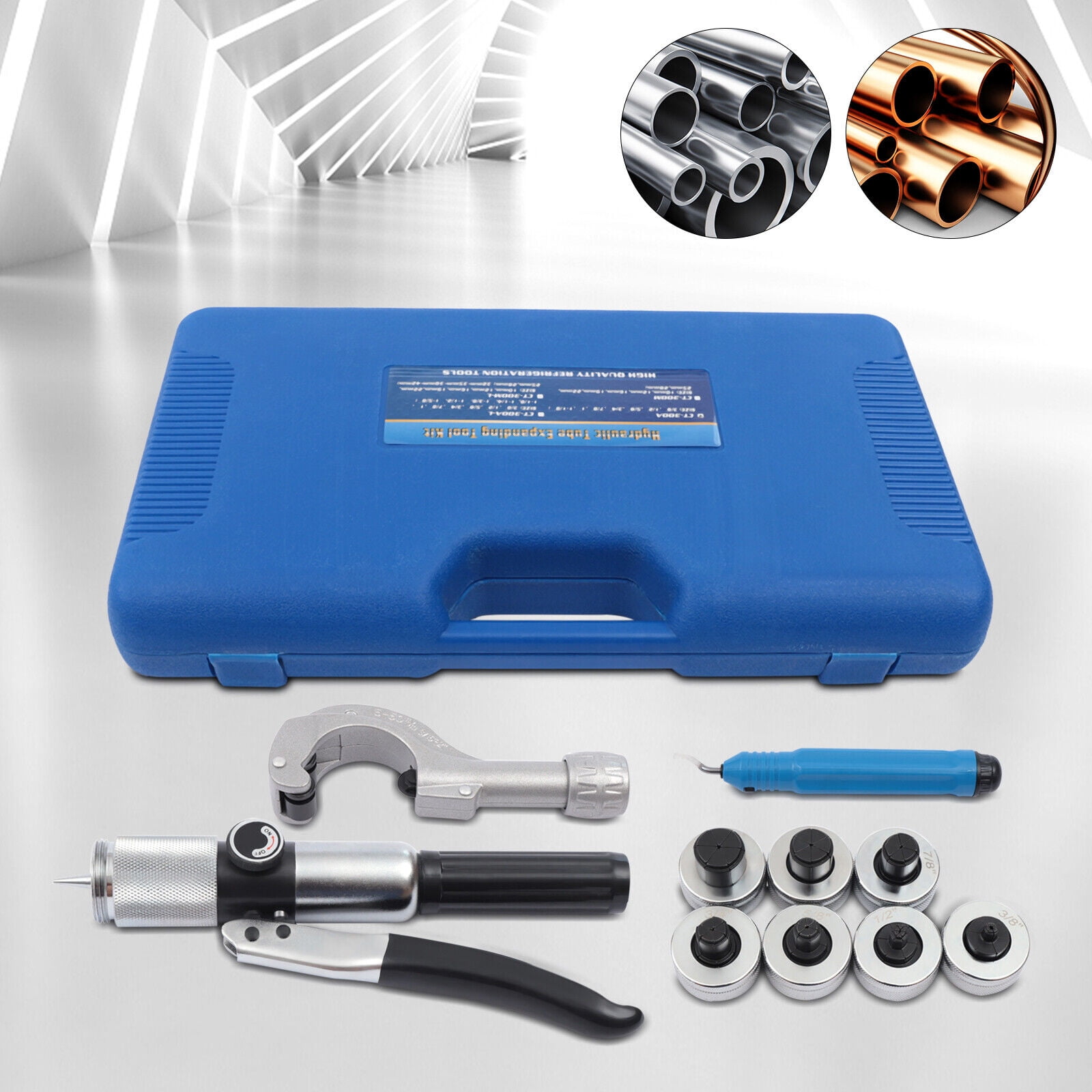 FETCOI HVAC Hydraulic SWAGING Tool Set For Copper Tubing Expanding Copper Tube Expander