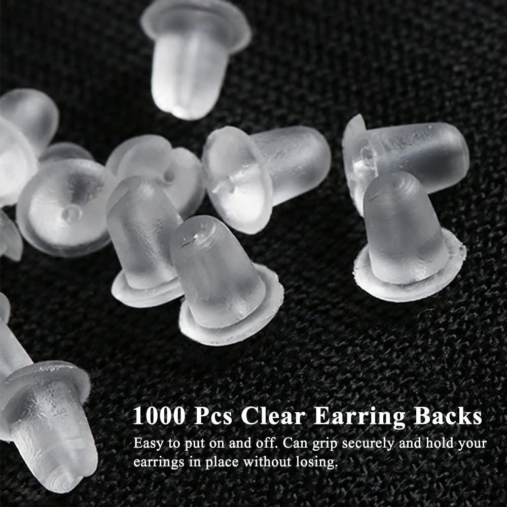 1000 Pcs Clear Earring Backs Safety Silicone Earring Clutch Earring Pads Earrings Jewelry Accessories for Women - image 3 of 5