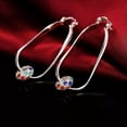 thumbnail image 2 of RSAMD gorgeous 925 sterling Silver Charms Earrings colors crystal for women wedding, 2 of 4