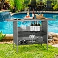 thumbnail image 1 of Costway Patio Rattan Wicker Bar Height Counter Table Storage Shelf Rail Garden, 1 of 10