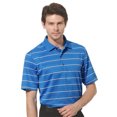 thumbnail image 1 of Monterey Club Men's Lisle Block Stripe Texture Golf Polo Shirt #1643, 1 of 2