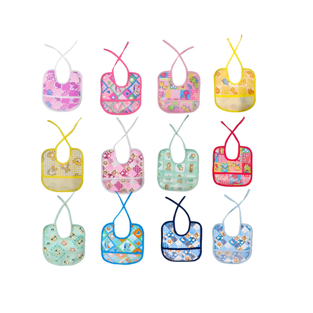 12 Piezas Baberos Para Bebe Tela Multicolor