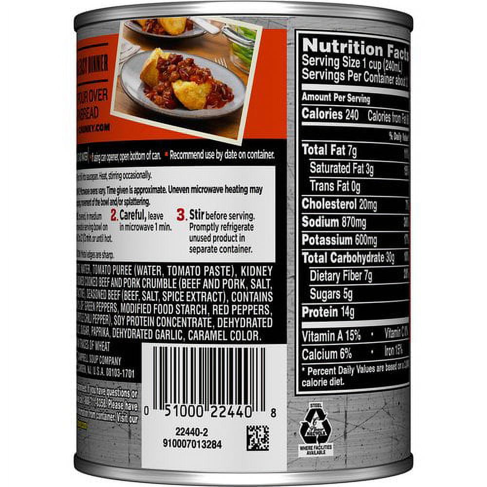 Campbell's Chunky Hot & Spicy Beef & Bean Firehouse Chili, 14.2 oz