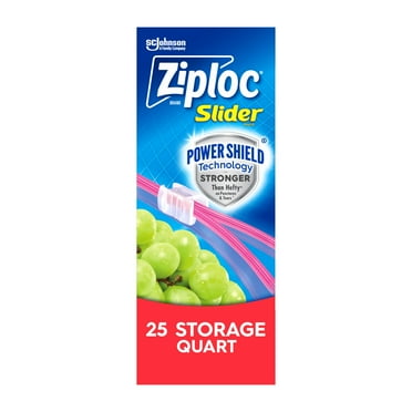 Ziploc® Brand Slider Quart Storage Bags with Power Shield Technology, 25 Count