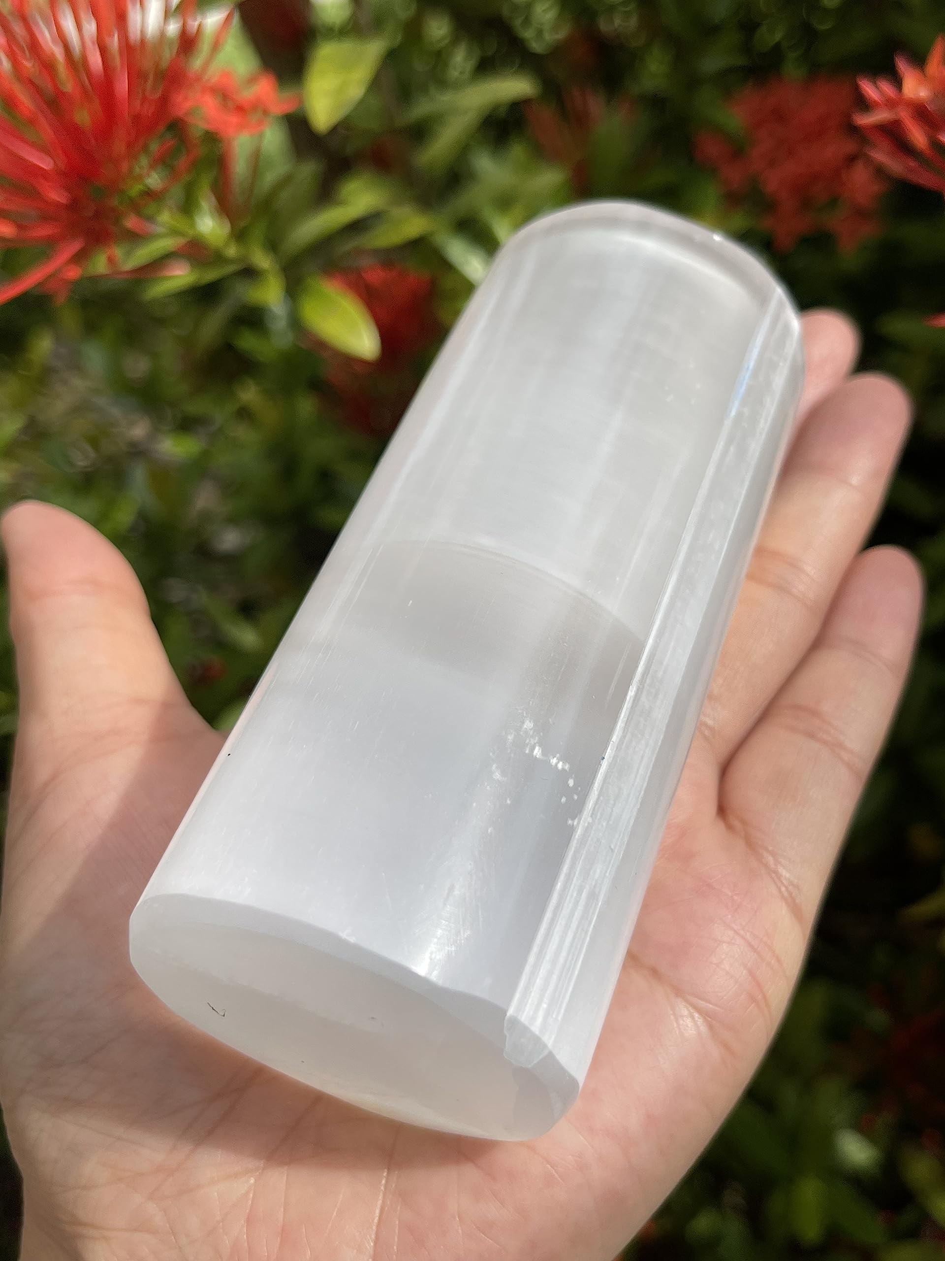 Selenite Cylinder Night Light, Selenite Crystal Nightlight Plugin, Selenite Polished Cylinder Harmonizer (1 Night Light)