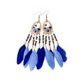 thumbnail image 3 of 1 par de pendientes bohemios con cuentas, gotas para los oídos, adornos duraderos con borlas, decoración de joyas, accesorios de moda, regalos Ropa, zapatos y accesorios Miscelánea Azul real Jumpingount AP009325-02B, 3 of 6